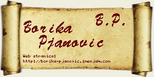 Borika Pjanović vizit kartica